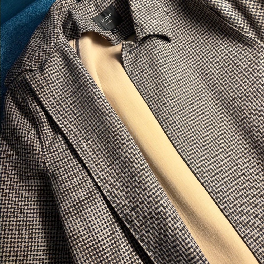 J. Crew Men's Black and Gray Trench Coat - Picture 6 of 8